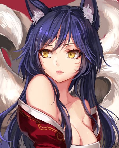 Alluring Anime Fox Girl By Momopoco (Ahri from LoL) | Chucks Anime Shrine