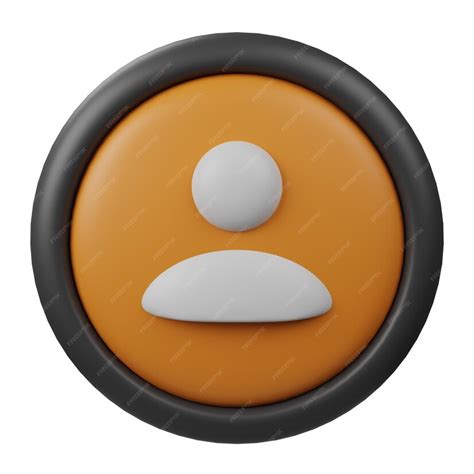 premium photo  rendered profile button icon  orange color
