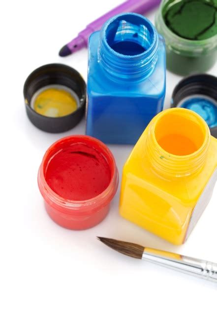 premium photo paint  bottle isolated  white background