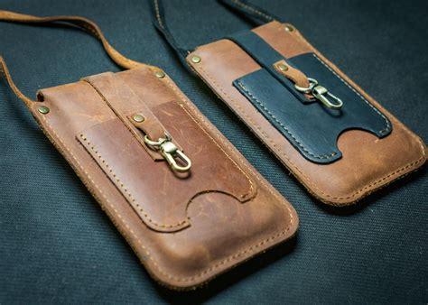Designer leather phone bag