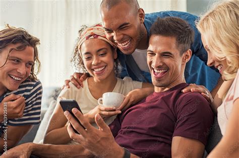 happy friends laughing  stock photo adobe stock