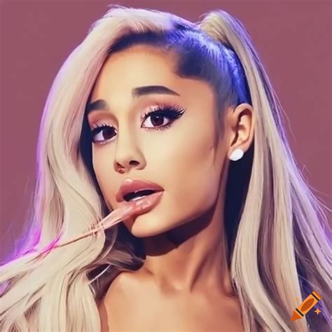 Portrait of ariana grande with blonde hair