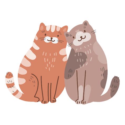 Gatinhos Desenhos Fofos Casal - Desenhos Animados De Um Casal De Gatos Fofos Vetor Premium
