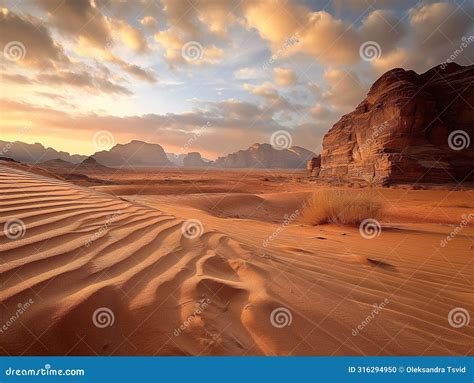 empty desert landscape dramatic sky stock photo image  scene