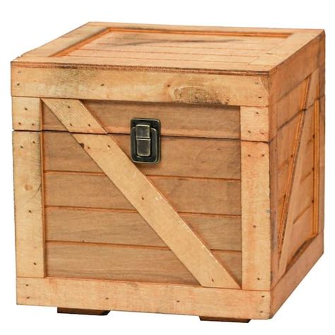 Vintiquewise Stackable Wooden Cargo Crate Style Storage Chest in Light ...