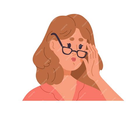 Premium Vector | Woman in eyeglasses with strict face expression
