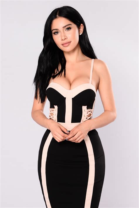 Don't Wait Up Dress - Black/Nude
