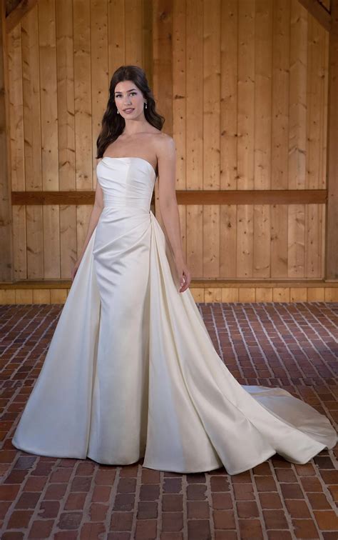 wedding dress  detachable overskirt true society bridal