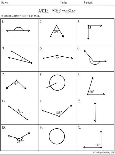 Angle Types Notes and Worksheets - Lindsay Bowden