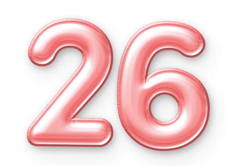 26 Number Balloon Pink 24652389 PNG