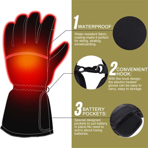 3.7V Heated Gloves With Rechargeable Battery Winter Warm Heating Gloves