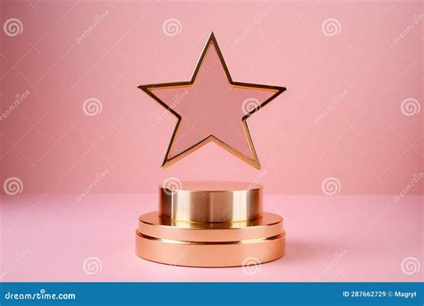 Gold Winners Award with Star. Star Trophy for a Winner or Champion ...