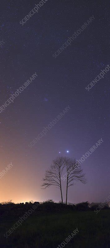 Conjunction of Venus and Jupiter - Stock Image - C012/4900 - Science Photo Library