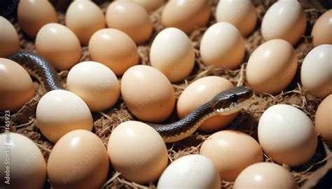 Foto de Snakes hatch from eggs. Snakes in the grass. Snake hatching ...