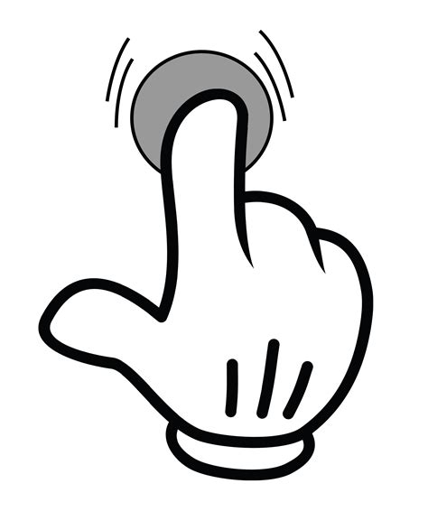 Free Clipart of a Hand Pushing a Button