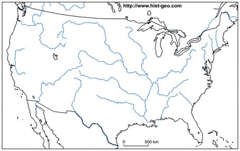 United States Map Unlabeled Fresh Us Map Rivers Blank | Blank Us Map ...