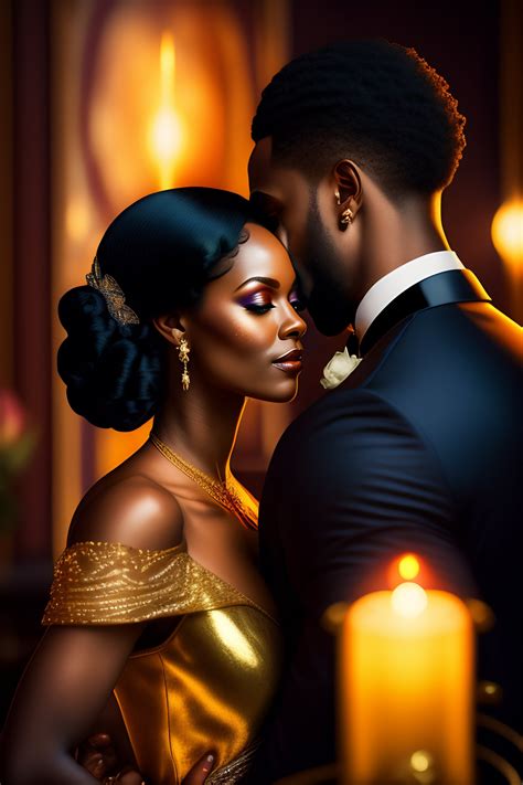 Lexica - A beautiful classy partying black couple, dimly lit upscale