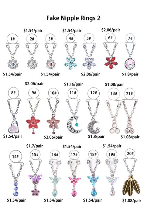 Fake Nipple Rings Clip on Nipple Ring Fake Nipple Piercing - Fake