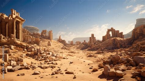 enchanted desert ruins  warm sand fantastical desert ruins wallpaper