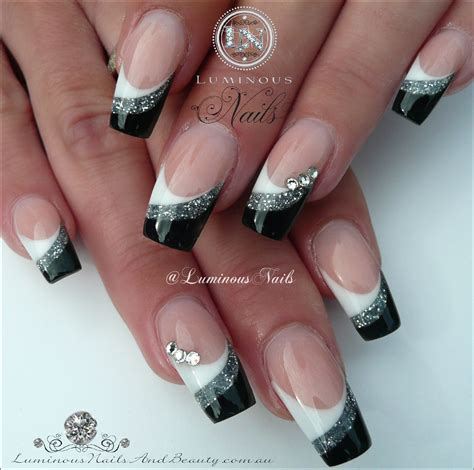 Black White And Silver Nails