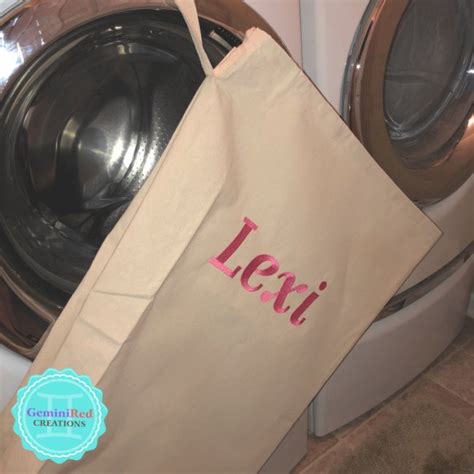 Personalized Natural Canvas Laundry Bag - GeminiRed Creations