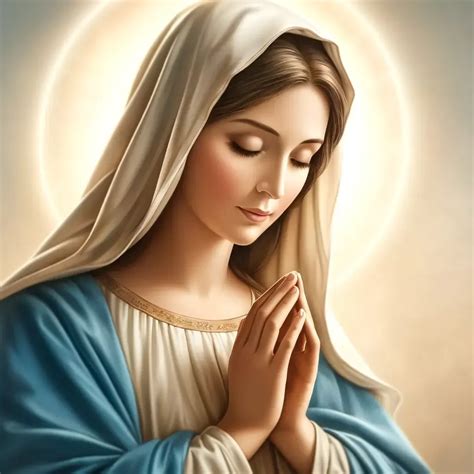 🕊️ 🙏 Sainte Vierge Marie Images : priant avec une expression de ...