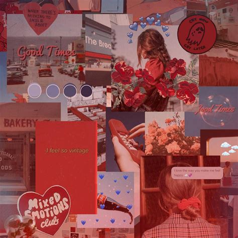 red aesthetic ipad collage wallpaper wallpaperscom
