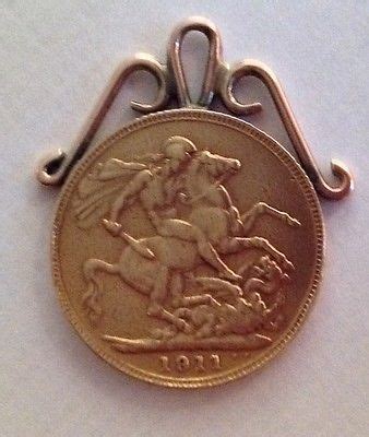 George V 1911 Gold Sovereign 9ct gold mount | #885368098