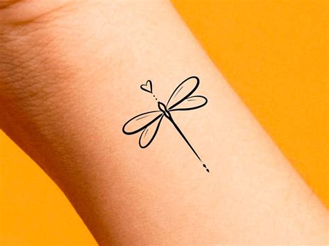 Dragonfly Heart Temporary Tattoo - Etsy Canada