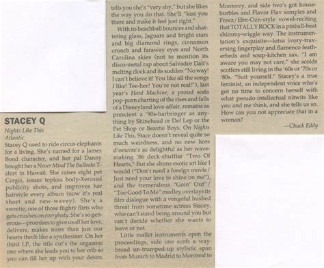 Stacey Q review, 1989 – Eliminated for Reasons of Space