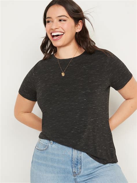 Luxe Space-Dye Crew-Neck T-Shirt for Women | Old Navy