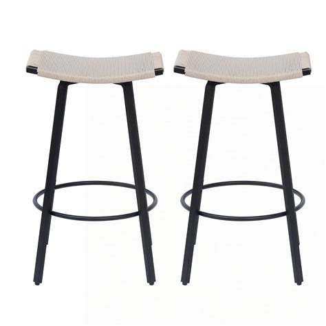 17 Stories Counter Height Bar Stools Backless Handwoven Kitchen Dining