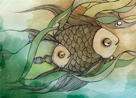 Иллюстрация рыбы в стиле графика | Illustrators.ru