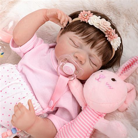 Bebê Reborn De Olho Fechado - Nova Silicone Bebê Reborn Boneca 48cm Menina Olho Fechado | Shopee Brasil