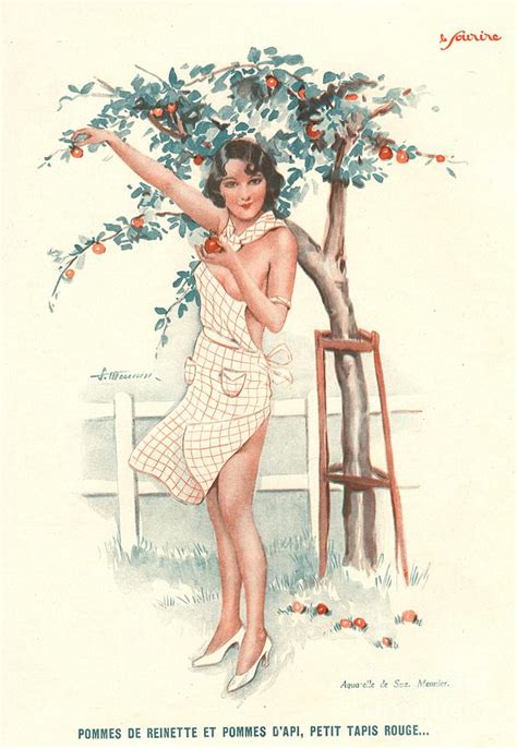 Le Sourire 1930s France Erotica Apples Drawing by The Advertising
