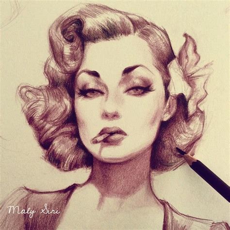 Up Girl Face Drawing