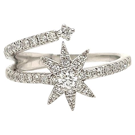 1990s 0.50 Carat Diamond and 18K Gold Shooting Star Cocktail Ring For