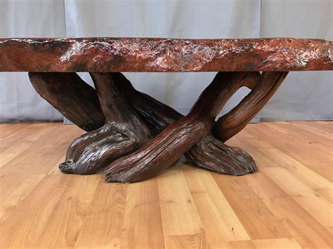 Substantial Live Edge California Redwood Burl Coffee Table, 1970s at