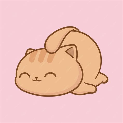 Premium Vector | Cute happy cat sleep pose cartoon