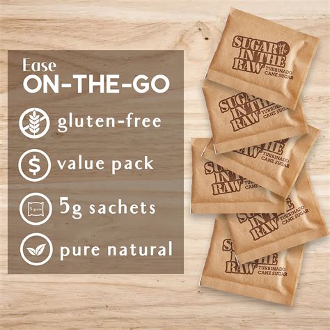 Sugar In The Raw Natural Cane Sugar Packets, 5 Gram l 100 counts