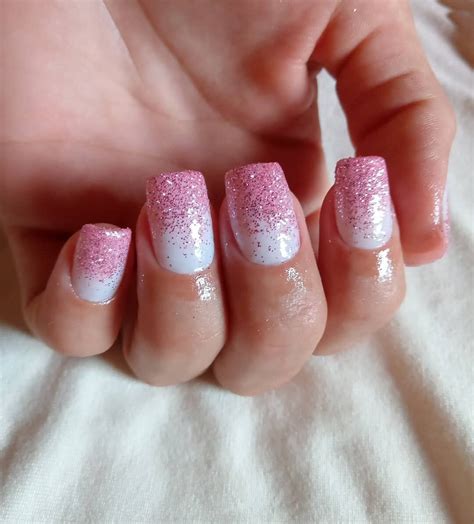 Ideias De Unha Rosa Com Glitter - Unhas Com Ponta De Glitter Rosa