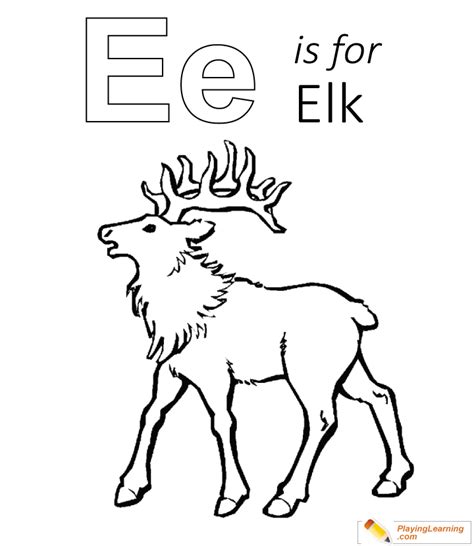 E Is For Elk Coloring Page | Free E Is For Elk Coloring Page