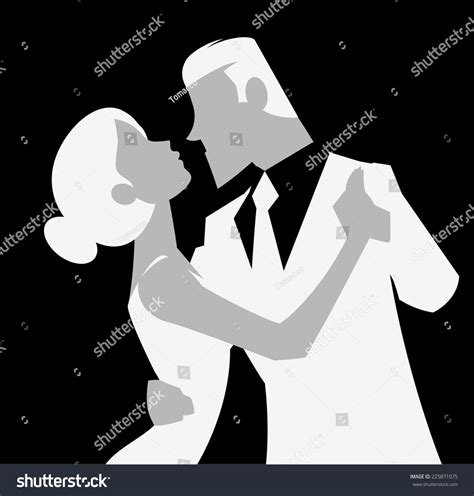 Sexy Tango Dancing Silhouette Stock Vector (Royalty Free) 225871075