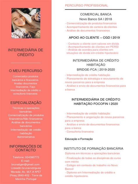 curriculo bancaria  credito financas  administracao de capital