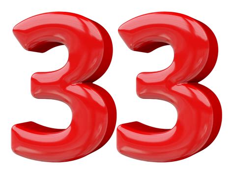 Red 3D Number 33 46645555 PNG