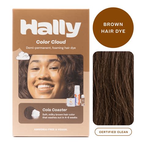 Hally Hair Color Cloud Demi Permanent Hair Dye, Cola Coaster, 2.5 Oz ...