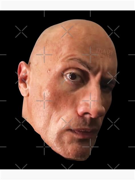 rock eyebrow raise face meme premium matte vertical poster sold