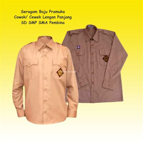 jual baju seragam pramuka penggalang saku  atas lengan panjang