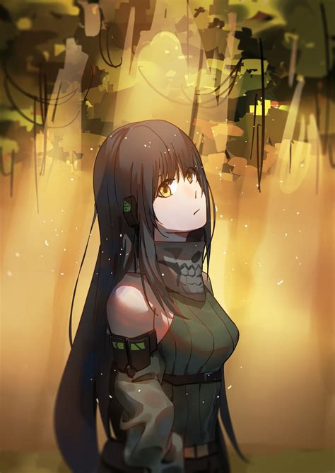 long hair, brunette, solo, anime, anime girls, Girls Frontline, M4A1