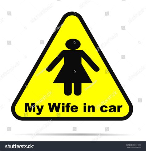 My Wife Car Signvector Illustration Stock Vector (Royalty Free